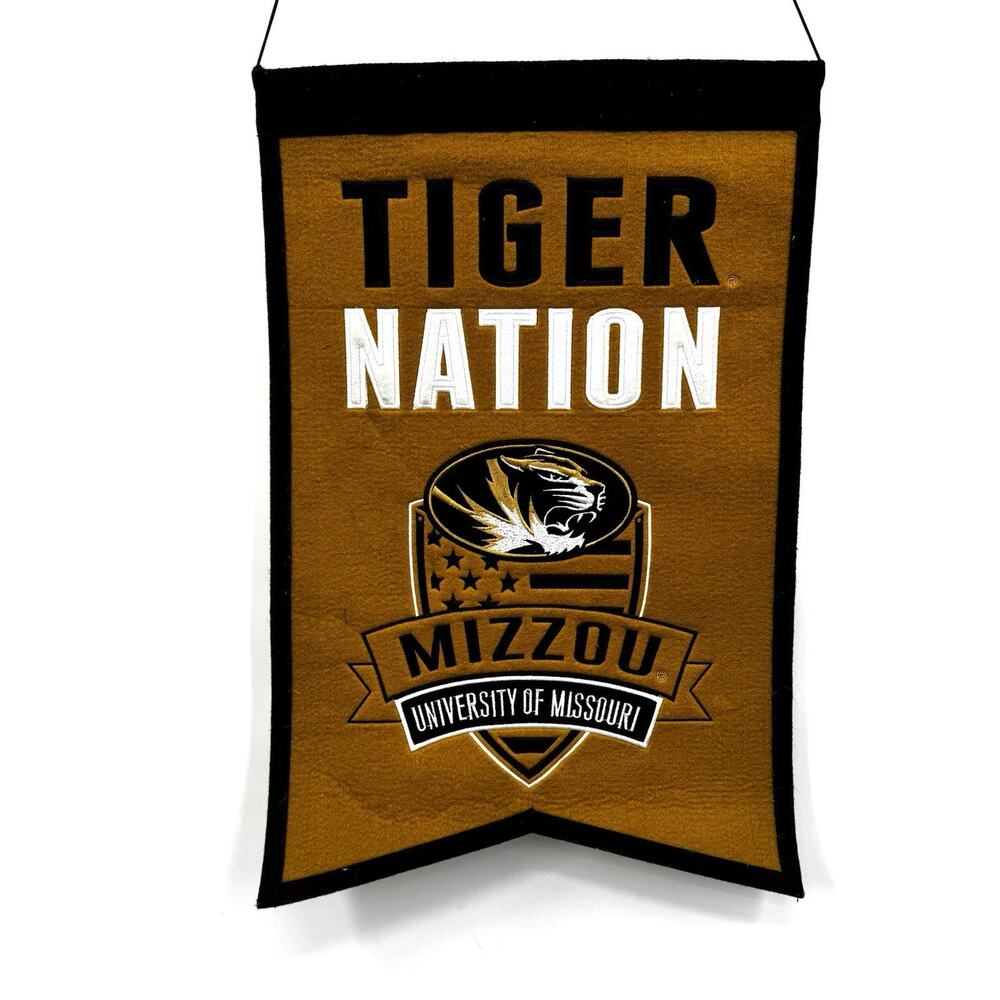 Mizzou Tigers NCAA Tiger Nation Banner Gold Black University of Missouri Flag
